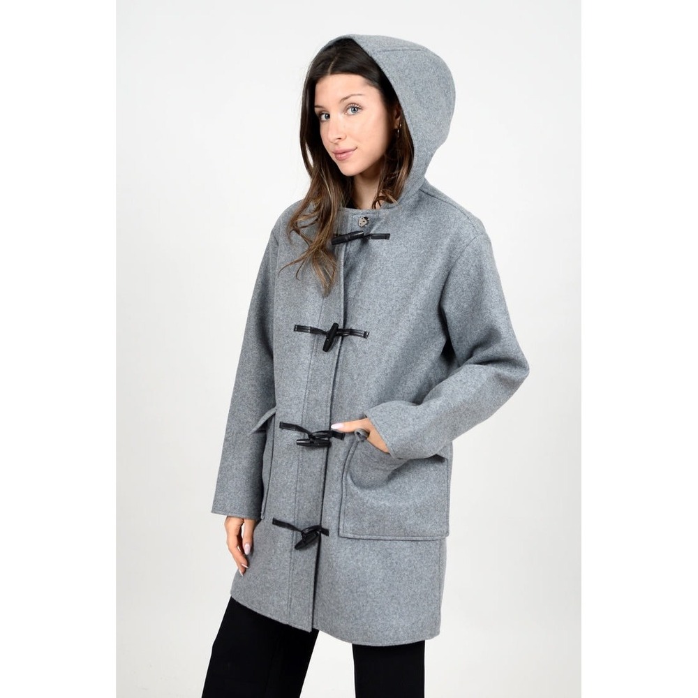 Classic Duffle‎ coat Camel Color Toggle Hooded Warm Winter Outerwear XS M - Picture 13 of 16